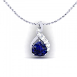 Sapphire and Diamond Teardrop Pendant