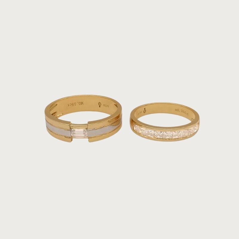 Baguette Wedding Ring Pair