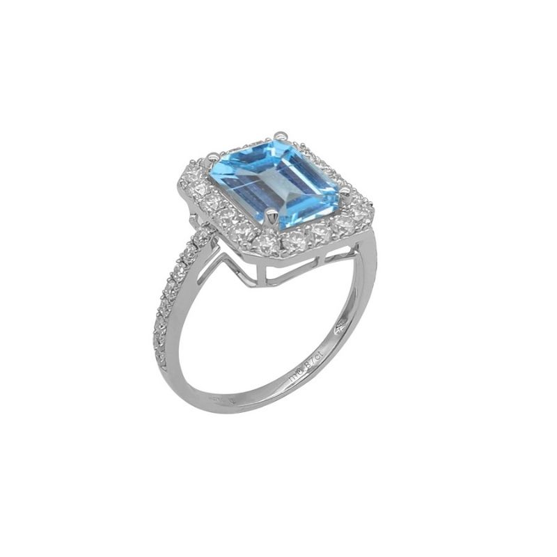 White Gold with Moissanite and Topaz